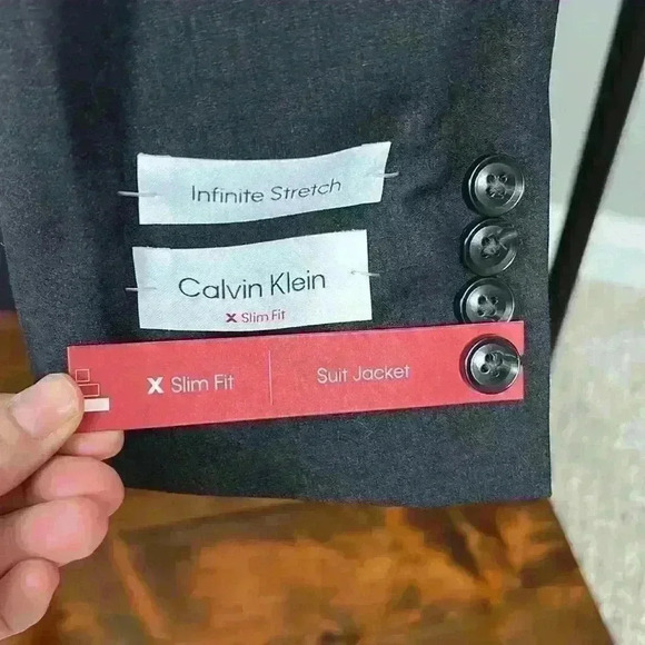 Calvin Klein Suit Jacket| Slim Fit | Charcoal Color | 38 Regular - Picture 5 of 9